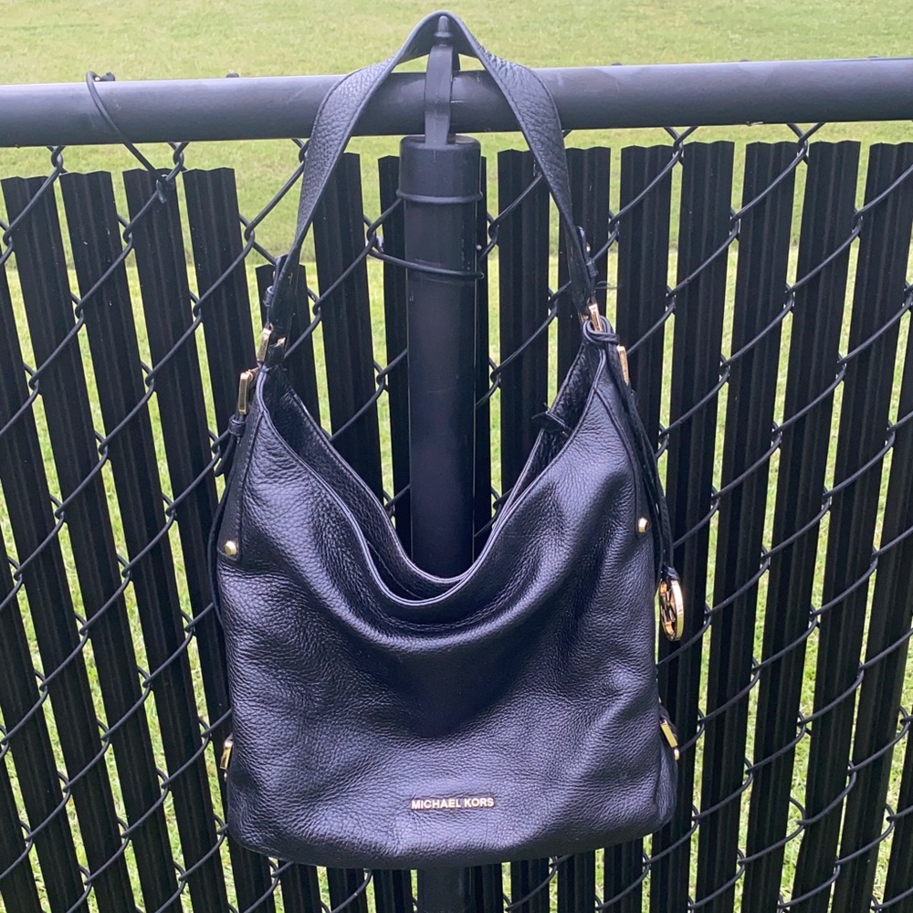 Michael Kors Black Pebbled Leather Shoulder Bag